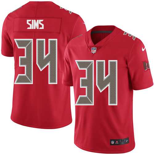 Youth Nike Tampa Bay Buccaneers #34 Charles Sims Red Stitched NFL Limited Rush Jersey Youth Nike Tampa Bay Buccaneers #34 Charles Sims Red Stitched NFL Limited Rush Jersey