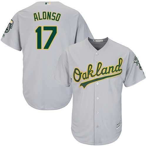 Youth Oakland Athletics #17 Yonder Alonso Grey Cool Base Stitched MLB Jersey