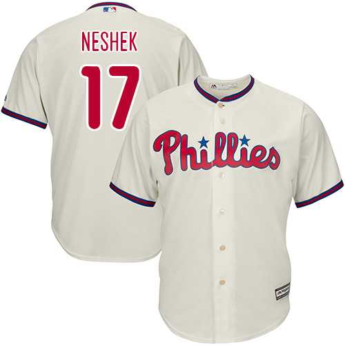 Youth Philadelphia Phillies #17 Pat Neshek Cream Cool Base Stitched MLB Jersey