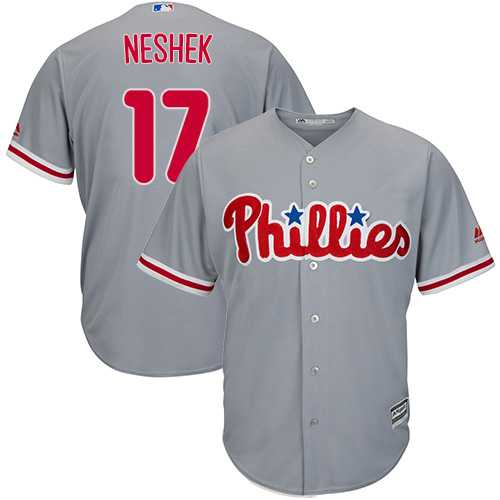 Youth Philadelphia Phillies #17 Pat Neshek Grey Cool Base Stitched MLB Jersey
