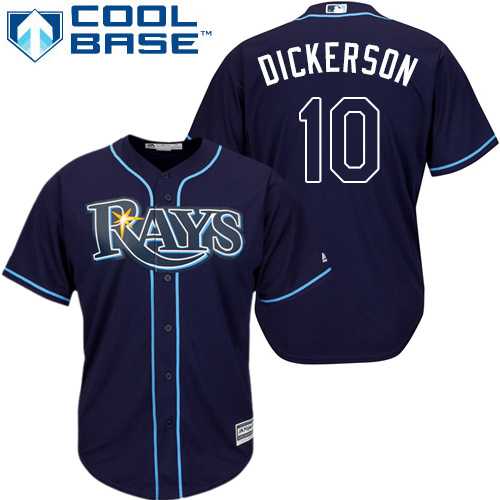 Youth Tampa Bay Rays #10 Corey Dickerson Dark Blue Cool Base Stitched MLB Jersey