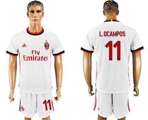 AC Milan #11 L.Ocampos Away Soccer Club Jersey