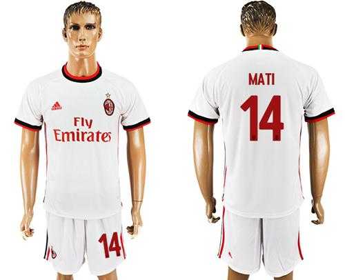 AC Milan #14 Mati Away Soccer Club Jersey