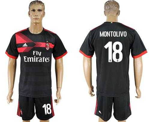 AC Milan #18 Montolivo Away Soccer Club Jersey