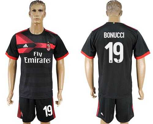 AC Milan #19 Bonucci Away Soccer Club Jersey