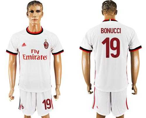 AC Milan #19 Bonucci White Soccer Club Jersey