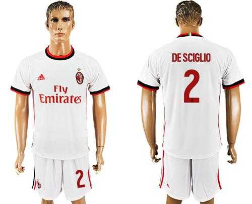 AC Milan #2 De Sciglio Away Soccer Club Jersey