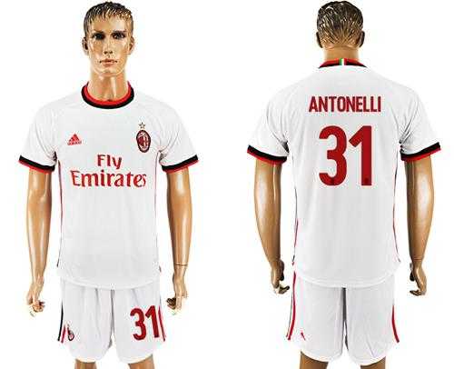 AC Milan #31 Antonelli Away Soccer Club Jersey