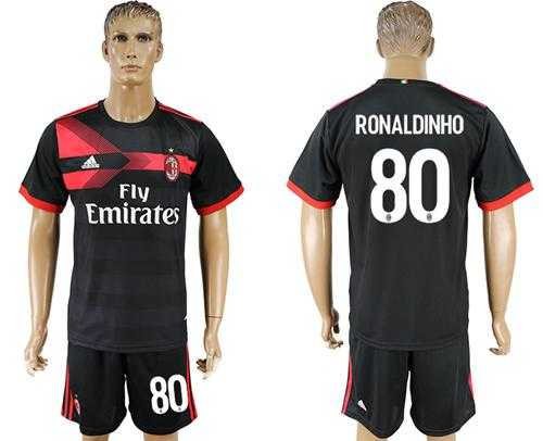 AC Milan #80 Ronaldinho Away Soccer Club Jersey