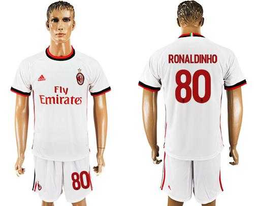AC Milan #80 Ronaldinho Away Soccer Club Jersey