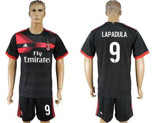 AC Milan #9 Lapadula Away Soccer Club Jersey