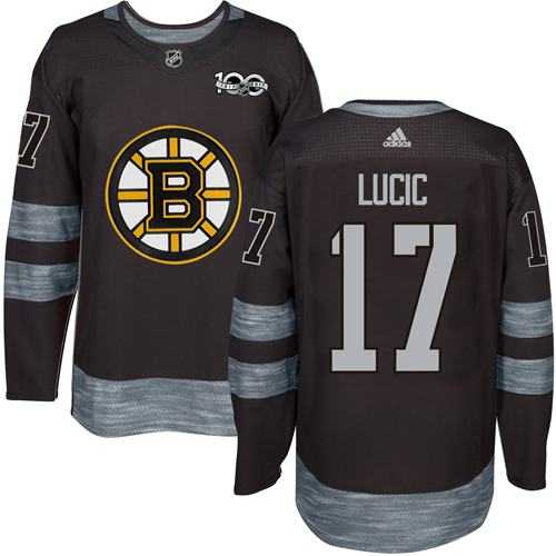 Adidas Boston Bruins #17 Milan Lucic Black 1917-2017 100th Anniversary Stitched NHL