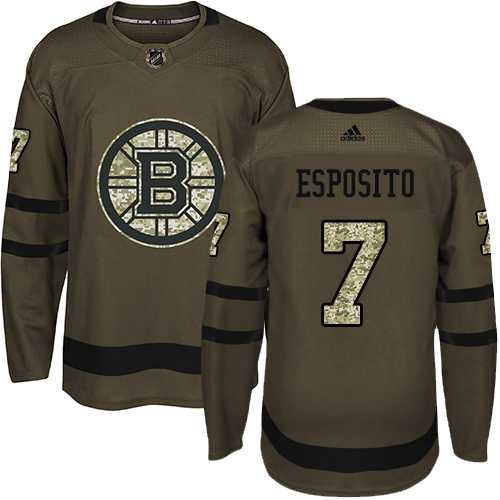 Adidas Boston Bruins #7 Phil Esposito Green Salute to Service Stitched NHL Jersey