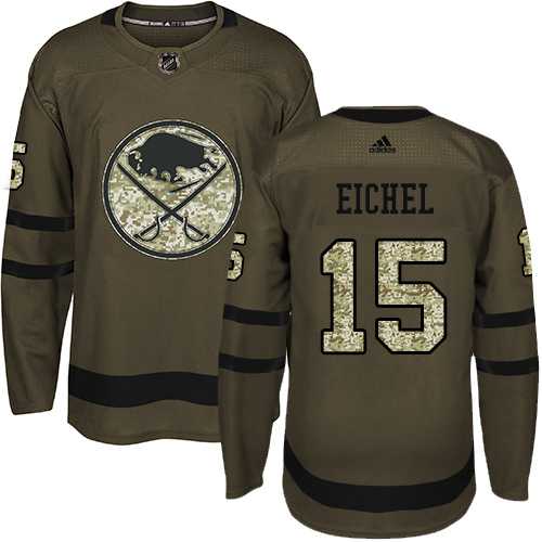 Adidas Buffalo Sabres #15 Jack Eichel Green Salute to Service Stitched NHL Jersey
