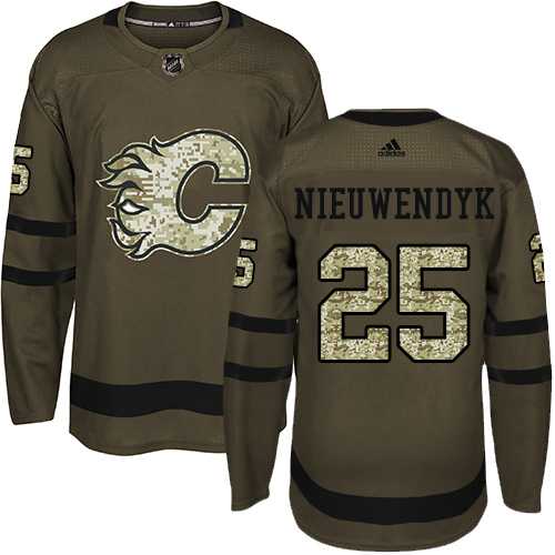 Adidas Calgary Flames #25 Joe Nieuwendyk Green Salute to Service Stitched NHL