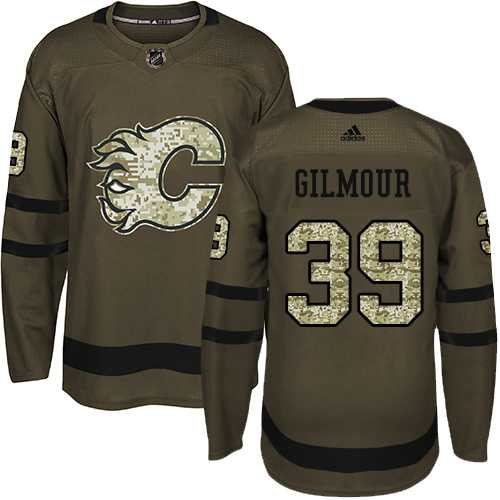 Adidas Calgary Flames #39 Doug Gilmour Green Salute to Service Stitched NHL