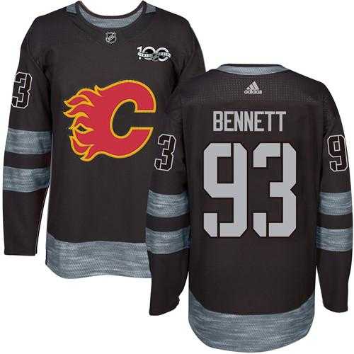 Adidas Calgary Flames #93 Sam Bennett Black 1917-2017 100th Anniversary Stitched NHL
