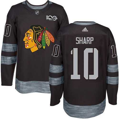 Adidas Chicago Blackhawks #10 Patrick Sharp Black 1917-2017 100th Anniversary Stitched NHL Jersey