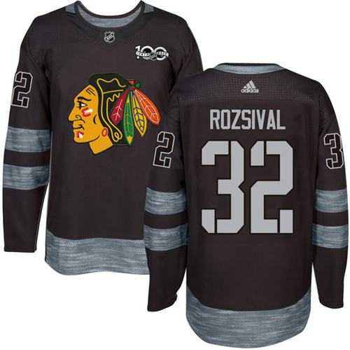 Adidas Chicago Blackhawks #32 Michal Rozsival Black 1917-2017 100th Anniversary Stitched NHL