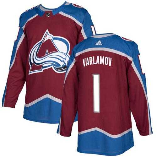 Adidas Colorado Avalanche #1 Semyon Varlamov Burgundy Home Authentic Stitched NHL