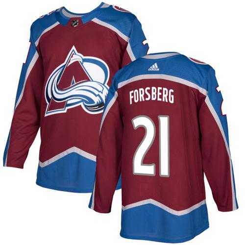 Adidas Colorado Avalanche #21 Peter Forsberg Burgundy Home Authentic Stitched NHL