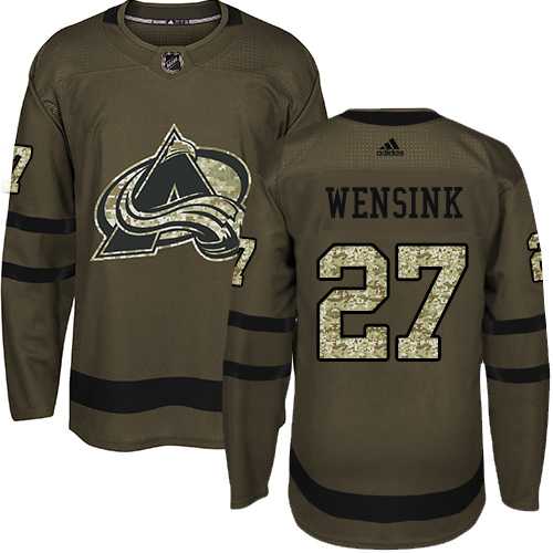 Adidas Colorado Avalanche #27 John Wensink Green Salute to Service Stitched NHL Jersey