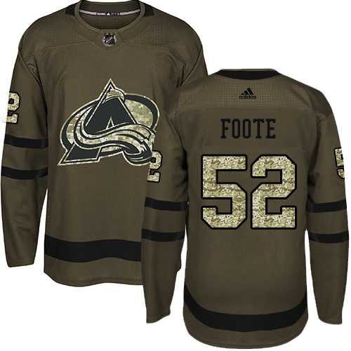 Adidas Colorado Avalanche #52 Adam Foote Green Salute to Service Stitched NHL Jersey