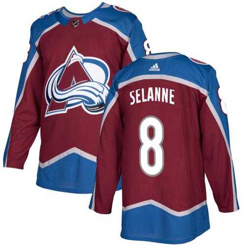 Adidas Colorado Avalanche #8 Teemu Selanne Burgundy Home Authentic Stitched NHL