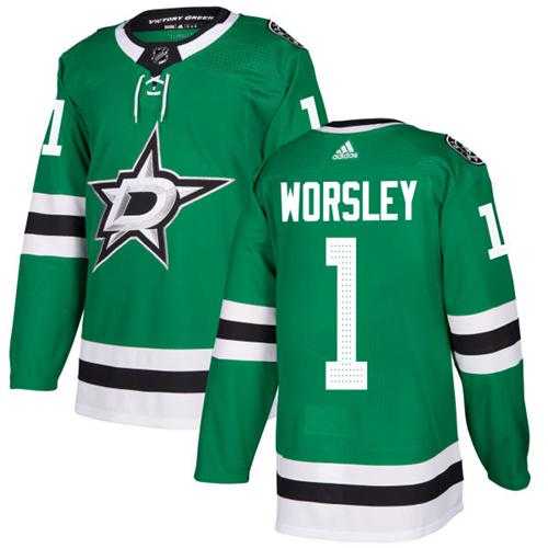 Adidas Dallas Stars #1 Gump Worsley Green Home Authentic Stitched NHL