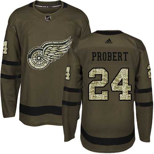 Adidas Detroit Red Wings #24 Bob Probert Green Salute to Service Stitched NHL