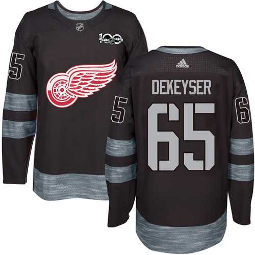 Adidas Detroit Red Wings #65 Danny DeKeyser Black 1917-2017 100th Anniversary Stitched NHL