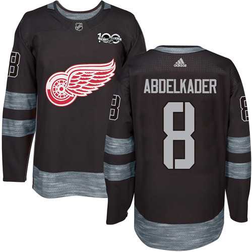 Adidas Detroit Red Wings #8 Justin Abdelkader Black 1917-2017 100th Anniversary Stitched NHL