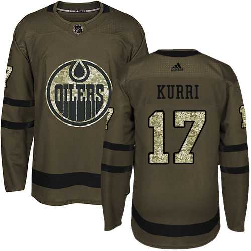 Adidas Edmonton Oilers #17 Jari Kurri Green Salute to Service Stitched NHL
