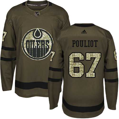Adidas Edmonton Oilers #67 Benoit Pouliot Green Salute to Service Stitched NHL