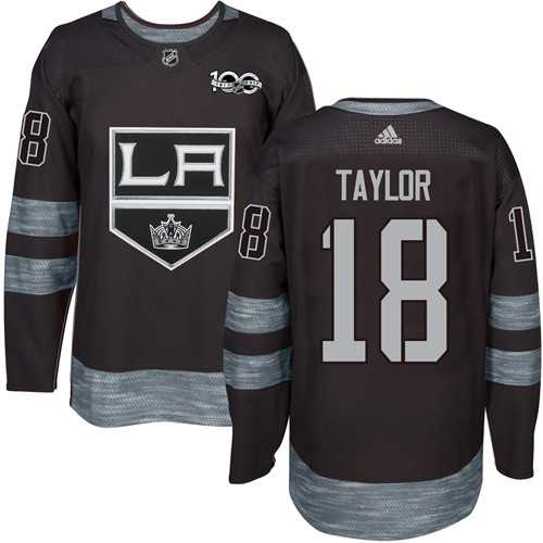 Adidas Los Angeles Kings #18 Dave Taylor Black 1917-2017 100th Anniversary Stitched NHL