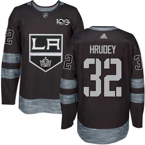 Adidas Los Angeles Kings #32 Kelly Hrudey Black 1917-2017 100th Anniversary Stitched NHL
