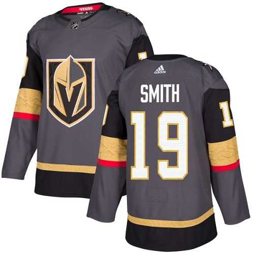 Adidas Men's Adidas Vegas Golden Knights #19 Reilly Smith Grey Home Authentic Stitched NHL Jersey