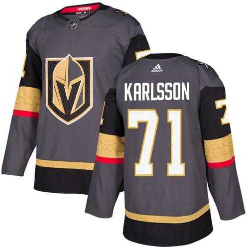 Adidas Men's Adidas Vegas Golden Knights #71 William Karlsson Grey Home Authentic Stitched NHL Jersey