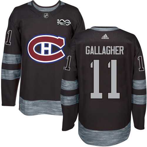 Adidas Montreal Canadiens #11 Brendan Gallagher Black 1917-2017 100th Anniversary Stitched NHL