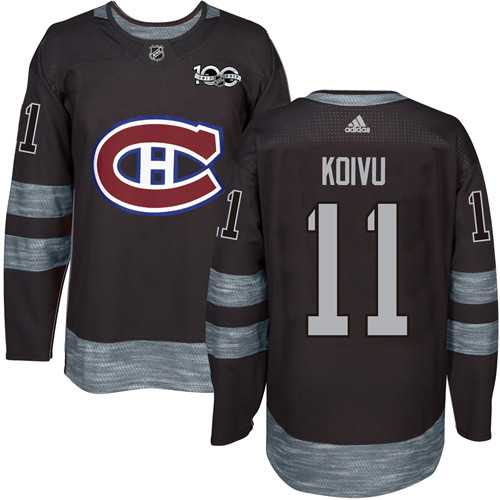 Adidas Montreal Canadiens #11 Saku Koivu Black 1917-2017 100th Anniversary Stitched NHL