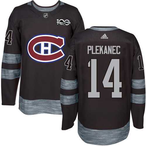 Adidas Montreal Canadiens #14 Tomas Plekanec Black 1917-2017 100th Anniversary Stitched NHL