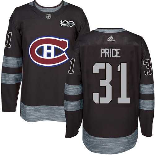 Adidas Montreal Canadiens #31 Carey Price Black 1917-2017 100th Anniversary Stitched NHL
