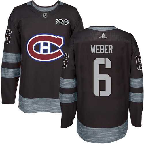 Adidas Montreal Canadiens #6 Shea Weber Black 1917-2017 100th Anniversary Stitched NHL