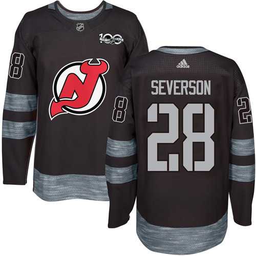Adidas New Jersey Devils #28 Damon Severson Black 1917-2017 100th Anniversary Stitched NHL