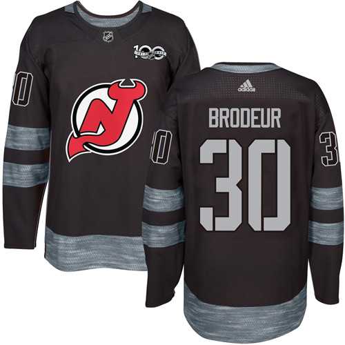 Adidas New Jersey Devils #30 Martin Brodeur Black 1917-2017 100th Anniversary Stitched NHL