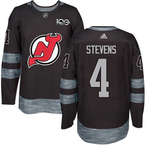 Adidas New Jersey Devils #4 Scott Stevens Black 1917-2017 100th Anniversary Stitched NHL