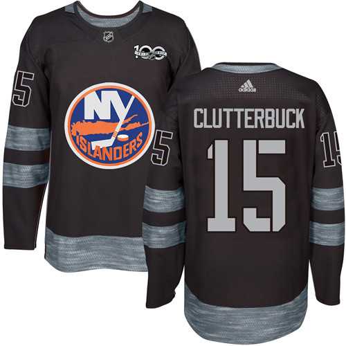 Adidas New York Islanders #15 Cal Clutterbuck Black 1917-2017 100th Anniversary Stitched NHL