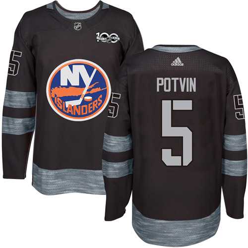 Adidas New York Islanders #5 Denis Potvin Black 1917-2017 100th Anniversary Stitched NHL