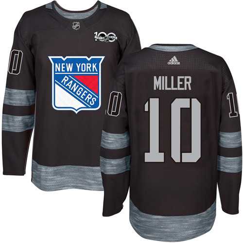 Adidas New York Rangers #10 J.T. Miller Black 1917-2017 100th Anniversary Stitched NHL