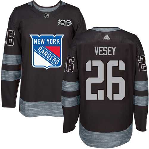 Adidas New York Rangers #26 Jimmy Vesey Black 1917-2017 100th Anniversary Stitched NHL